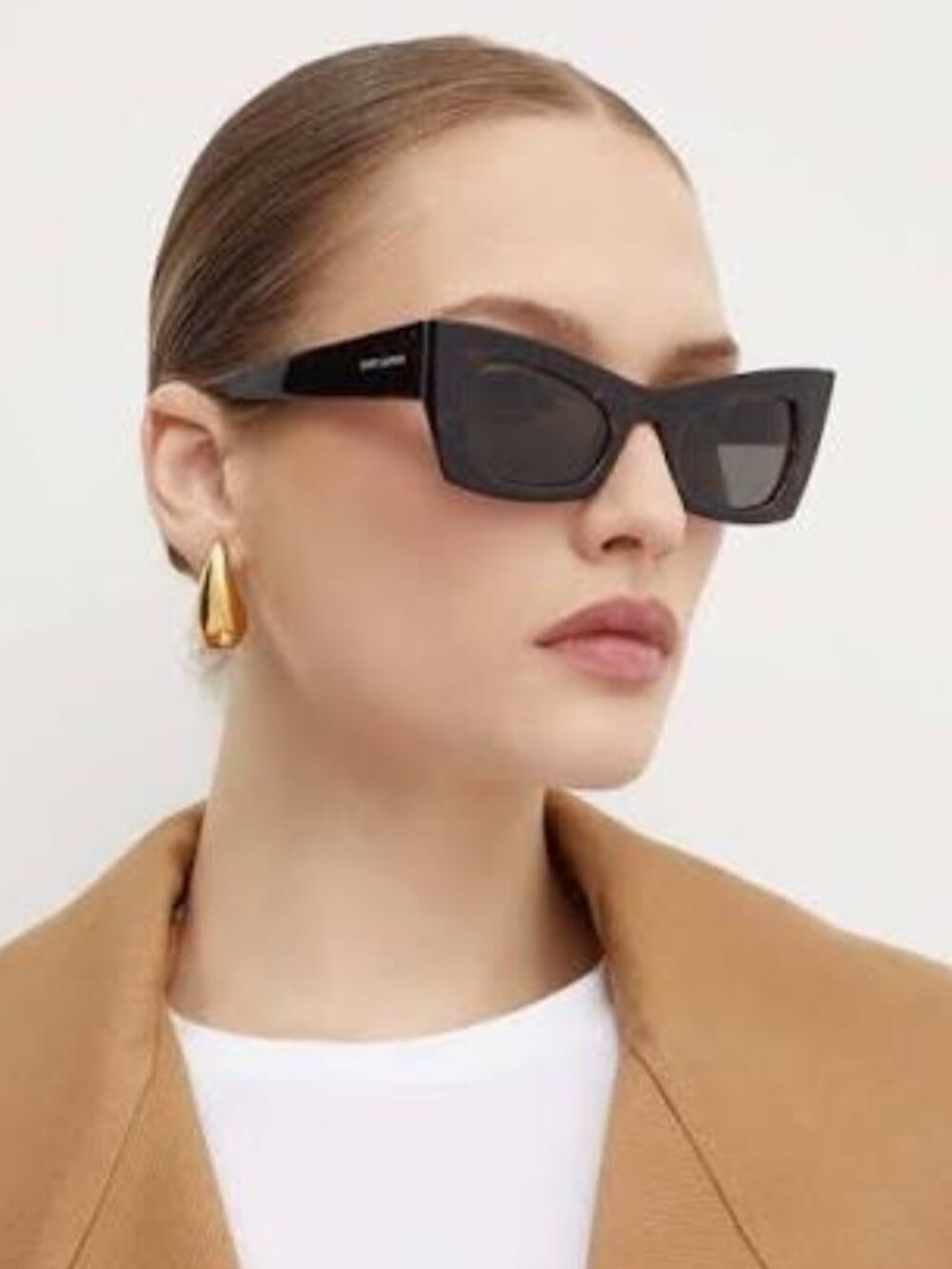 NWT Saint Laurent SL702 001 Black Women Butterfly Sunglasses Authentic